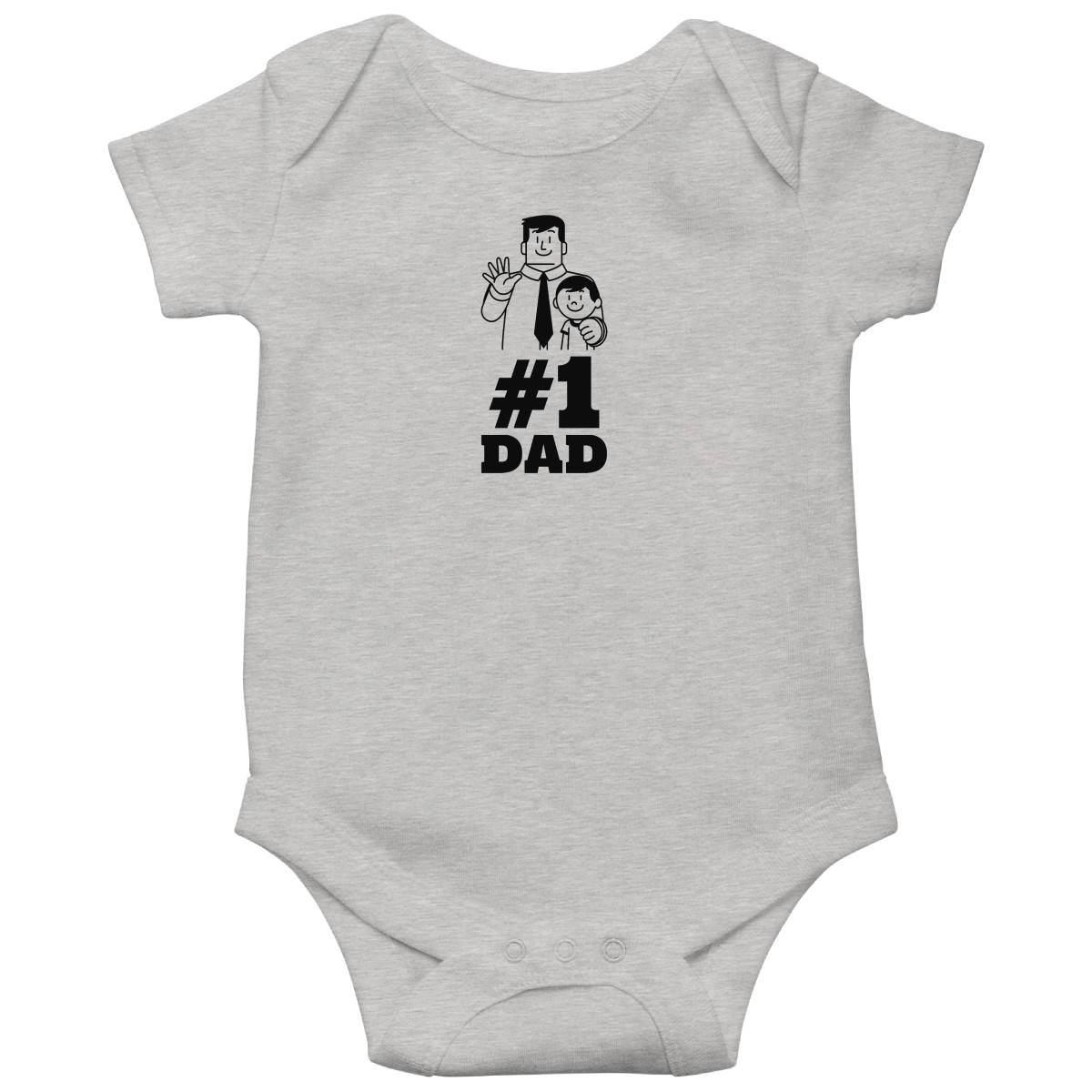 #1 Dad Baby Bodysuits | Gray