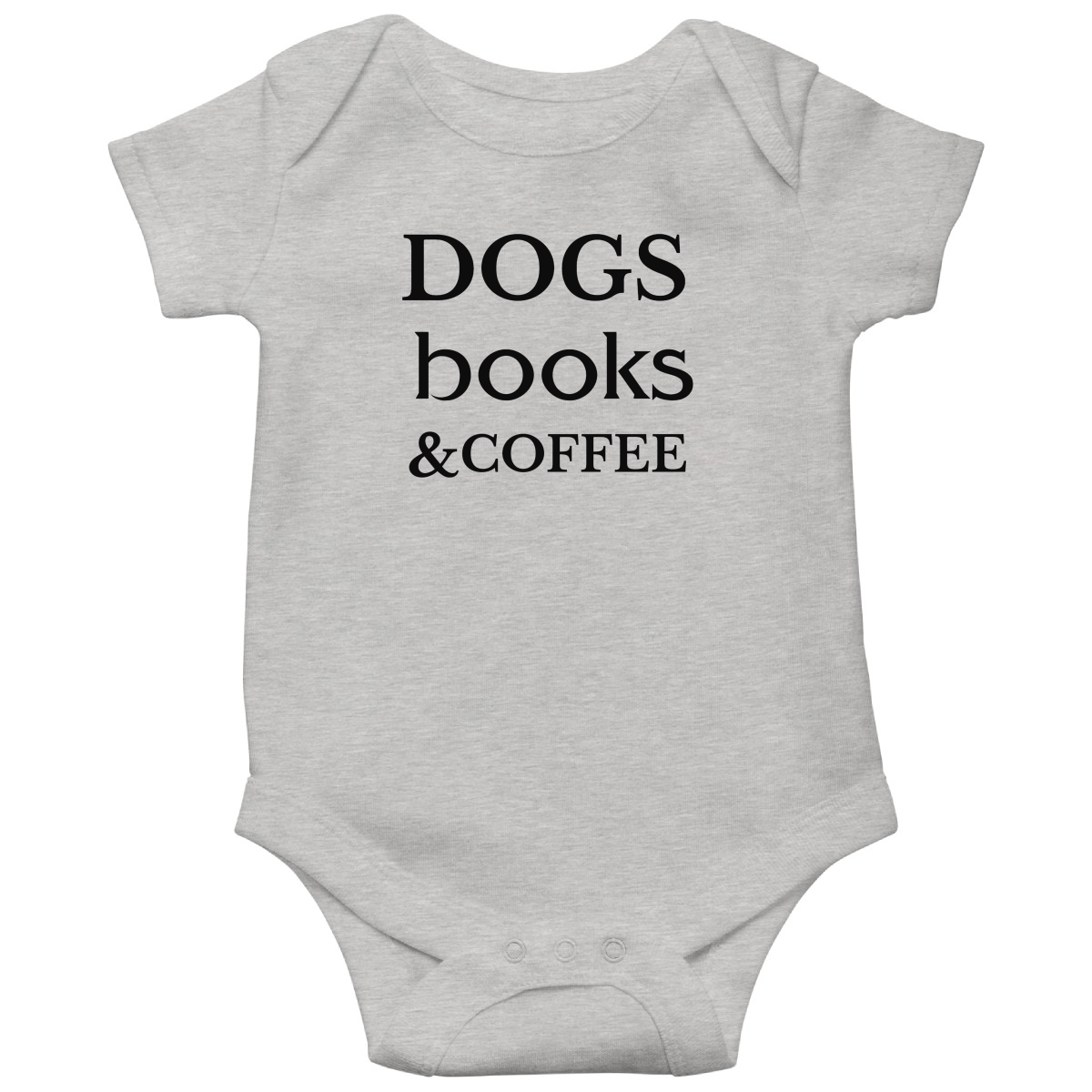 Dogs Books and Coffee Baby Bodysuits | Gray