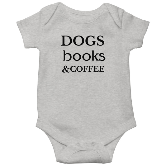 Dogs Books and Coffee Baby Bodysuits | Gray