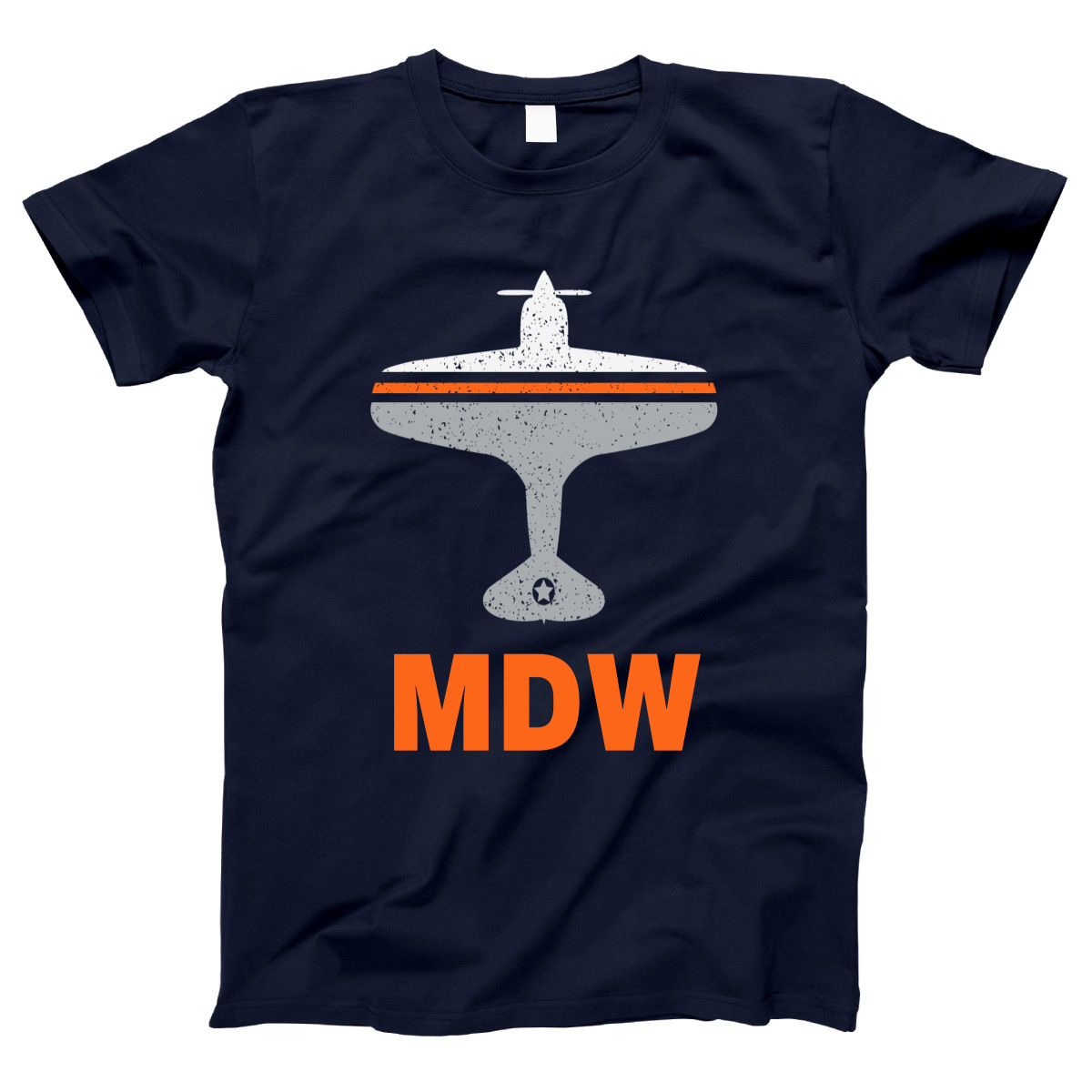 Fly Chicago MDW Airport Women's T-shirt | Navy