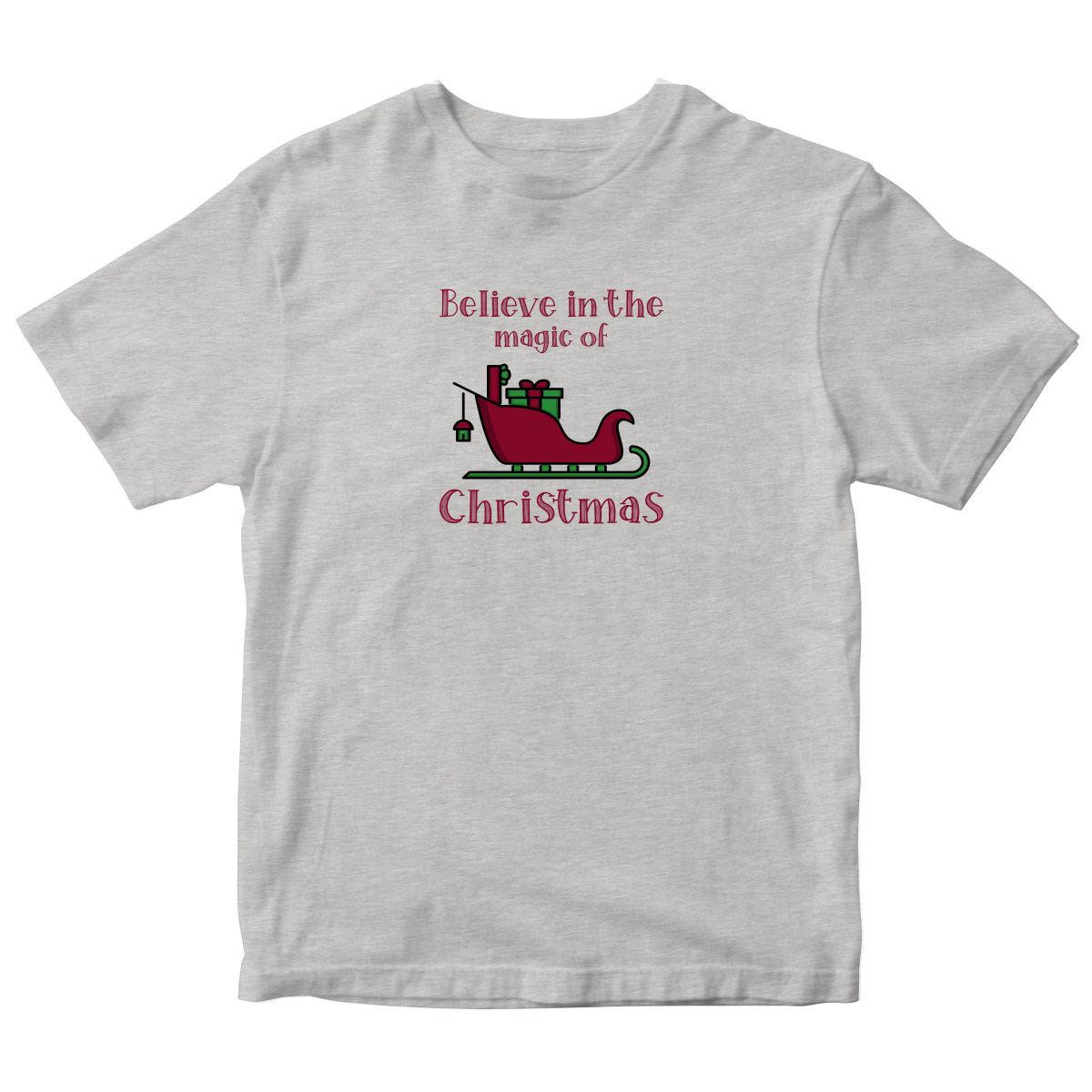 Believe in the Magic of Christmas Kids T-shirt | Gray