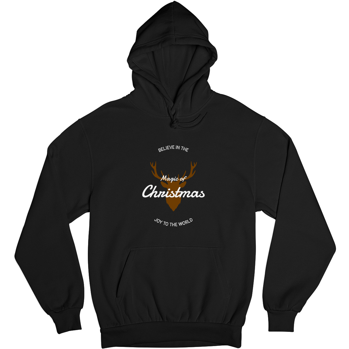Believe in the Magic of Christmas Joy to the World Unisex Hoodie | Black