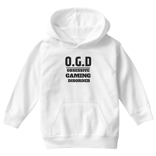 O.G.D Obsessive Gaming Disorder Kids Hoodie | White