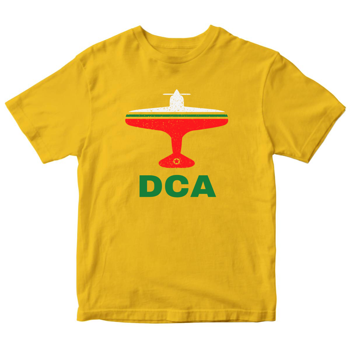 Fly Washington D.C. DCA Airport Kids T-shirt | Yellow
