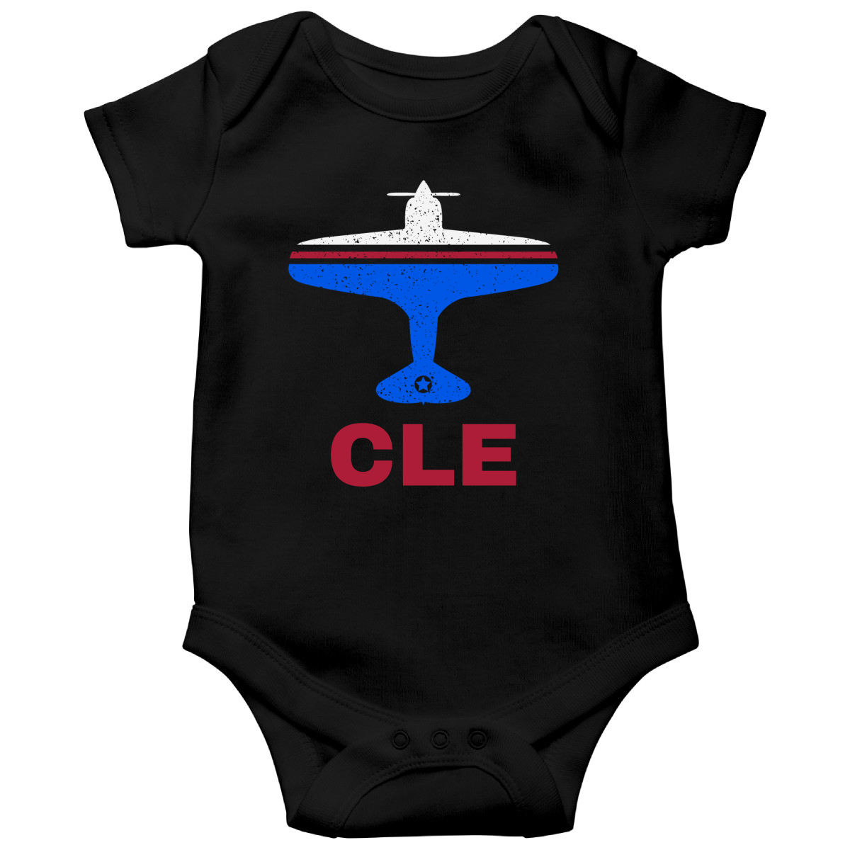 Fly Cleveland CLE Airport Baby Bodysuits | Black
