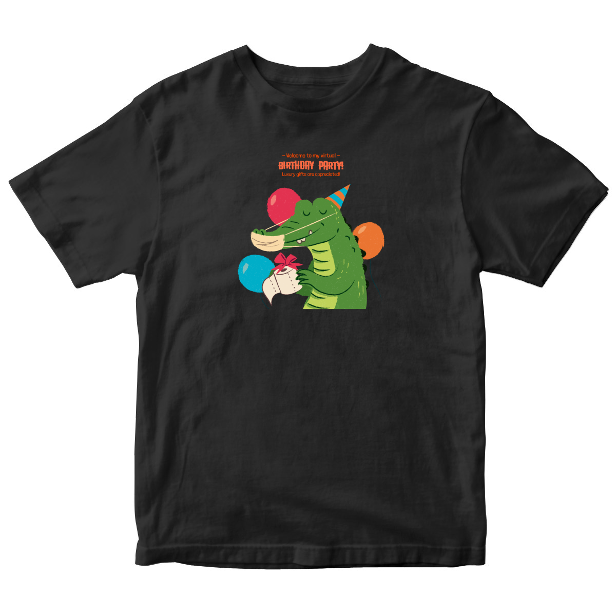 Welcome to My Virtual Birthday Party Toddler T-shirt | Black