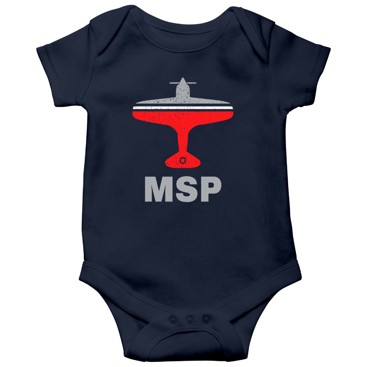Fly Minneapolis MSP Airport Baby Bodysuits | Navy