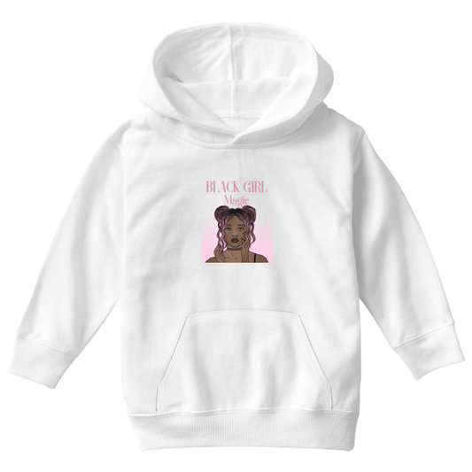 Black Girl Magic Kids Hoodie | White