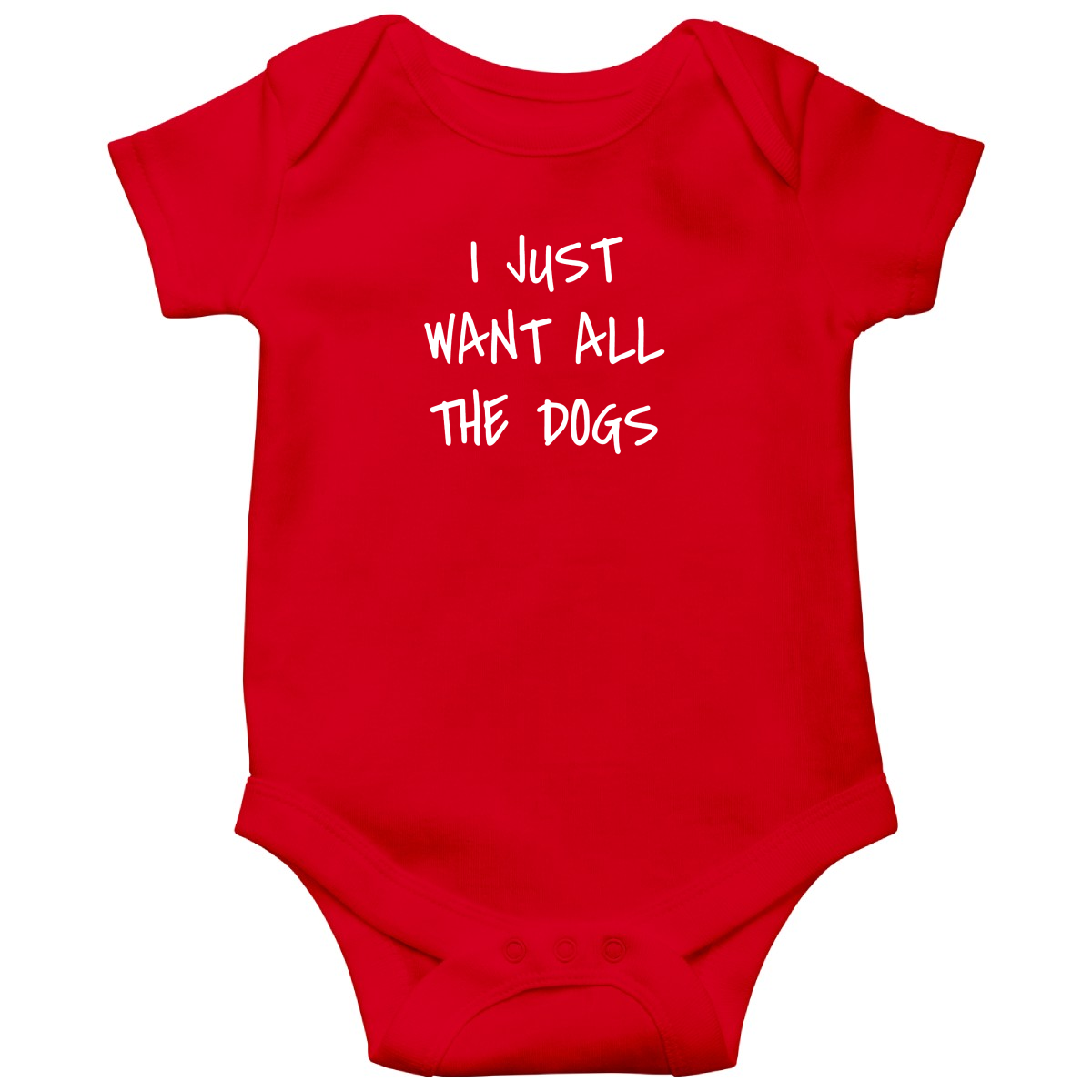 I Just Want All the Dogs Baby Bodysuits | Red