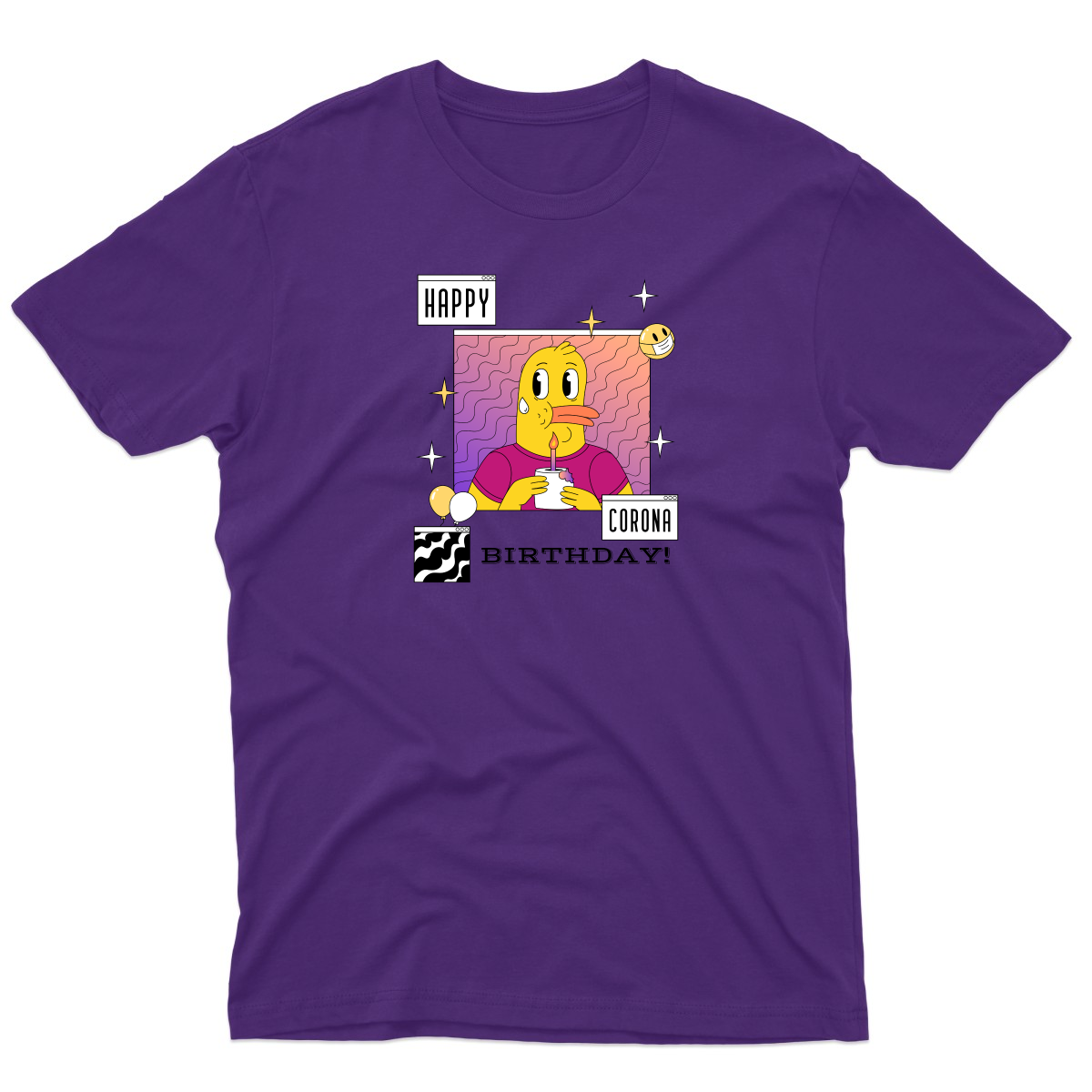Happy Corona Birthday Men's T-shirt | Purple