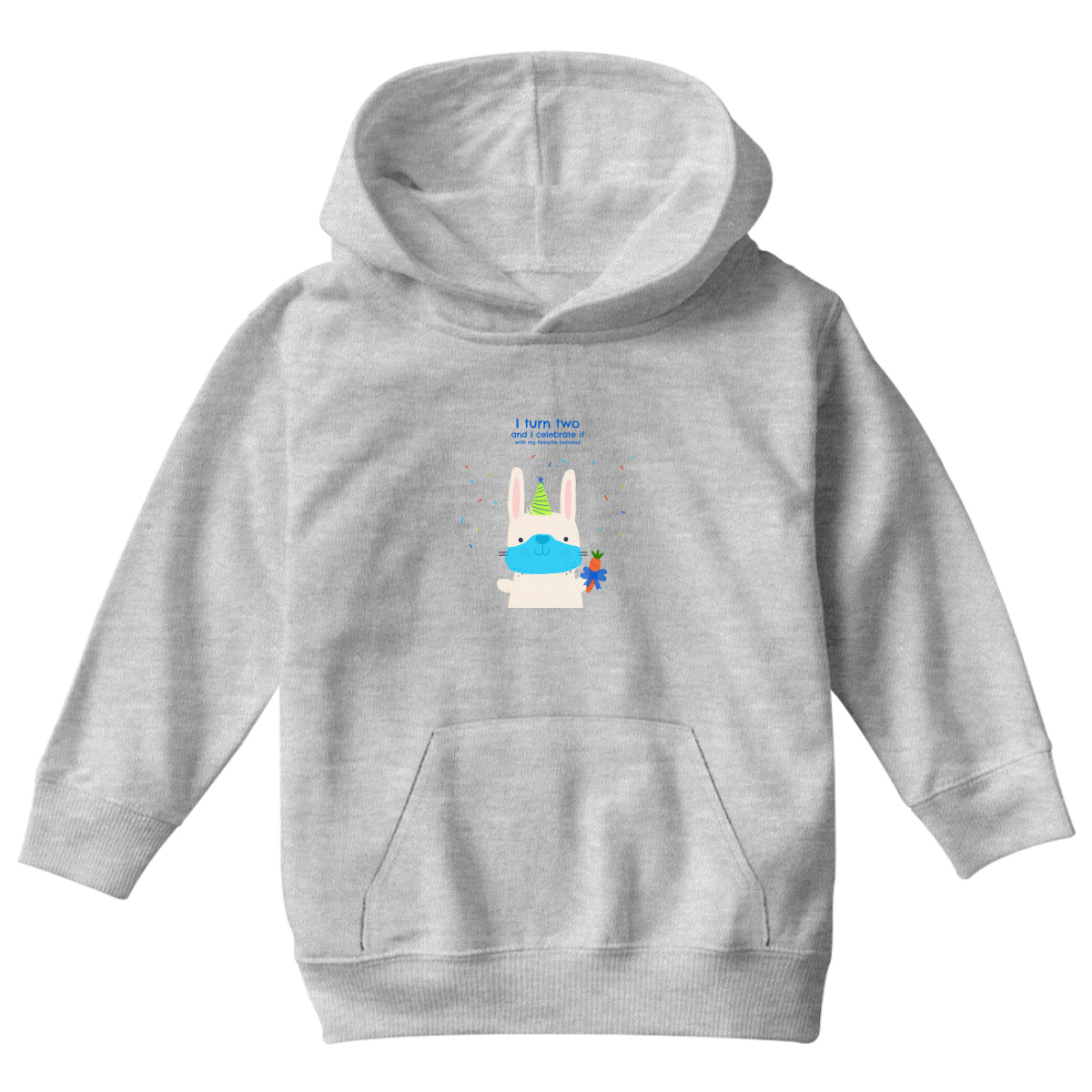 I turn two and I celebrate it with my favorite humans  Kids Hoodie | Gray