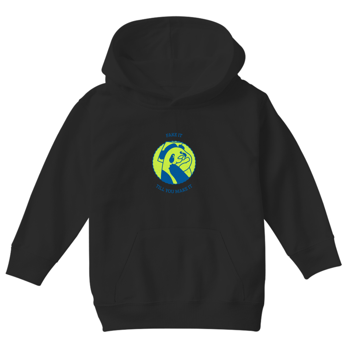 Fake It Till You Make It Kids Hoodie | Black