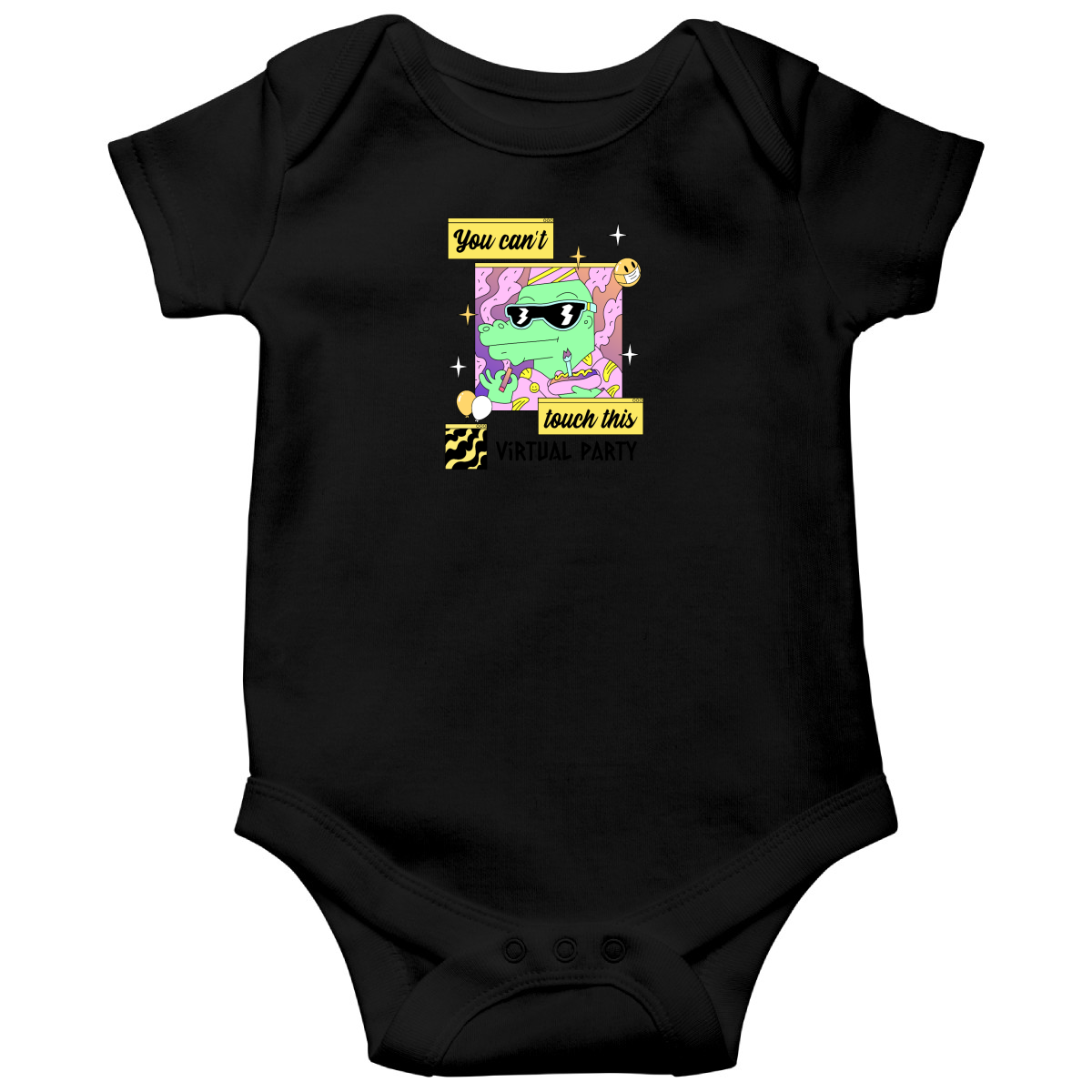 You Can't Touch This Baby Bodysuits | Black