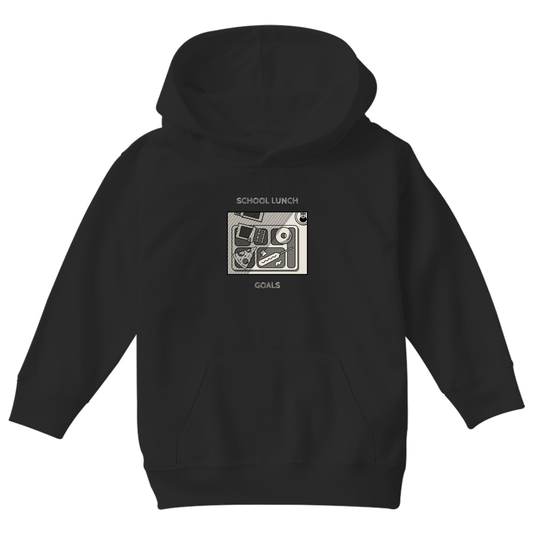 School Lunch Goals Kids Hoodie | Black