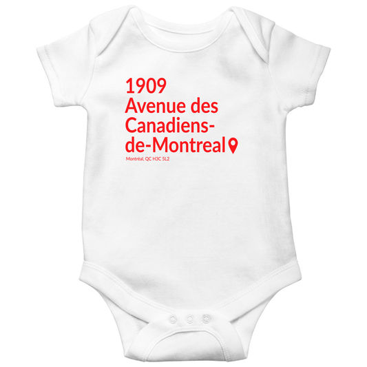 Montreal Hockey Stadium Baby Bodysuits