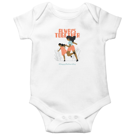 Always Together Baby Bodysuits | White