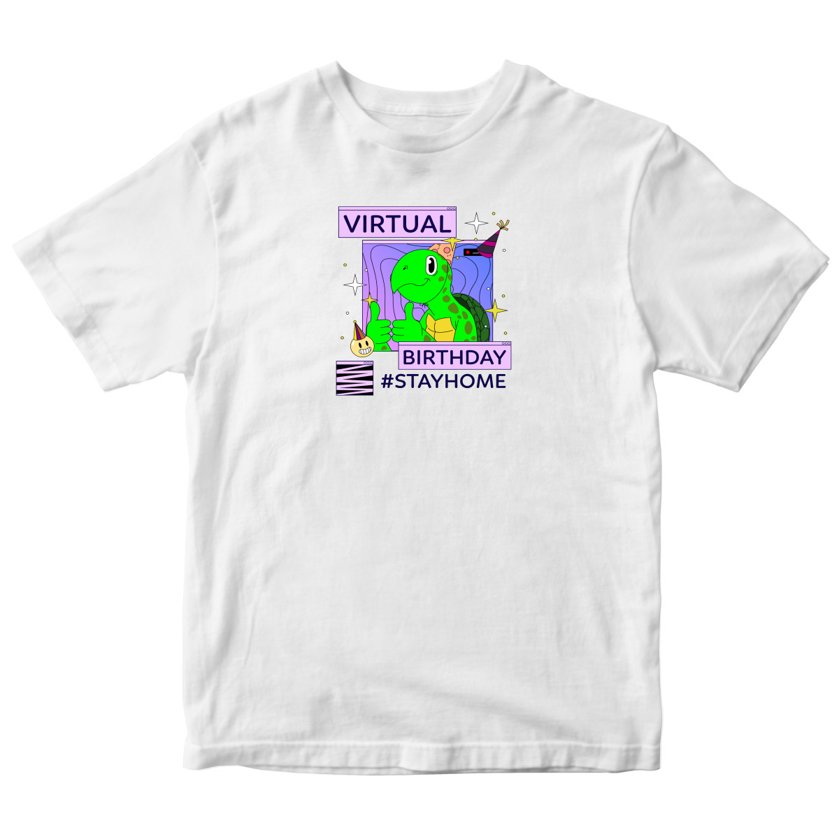Virtual Party Stay Home Toddler T-shirt | White