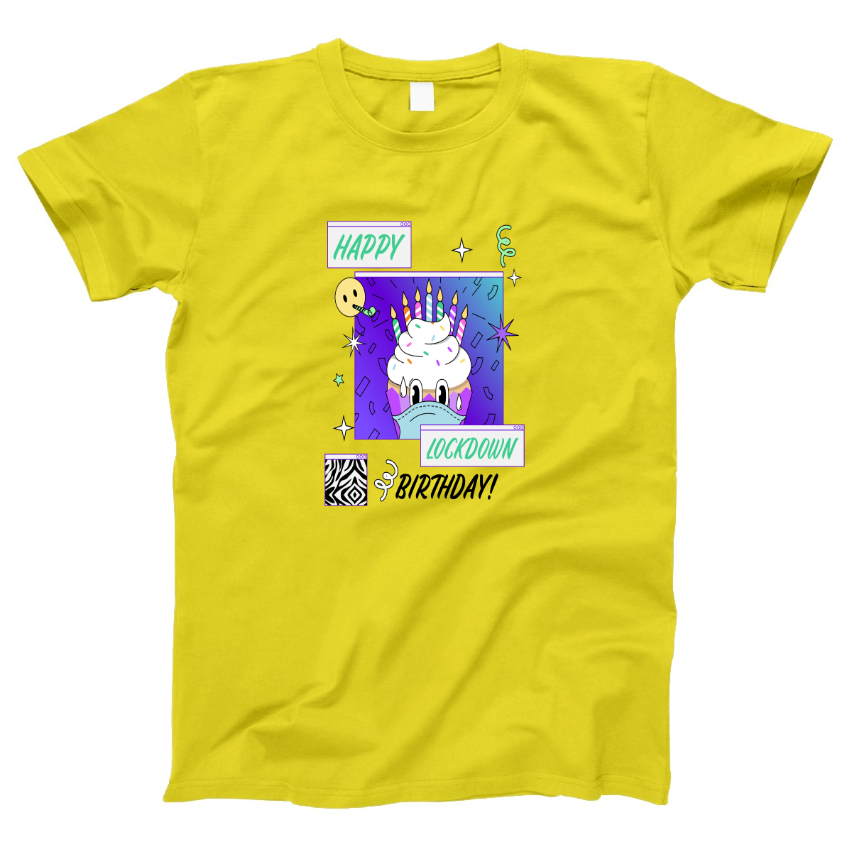 Happy Lock-down Birthday Women's T-shirt | Yellow