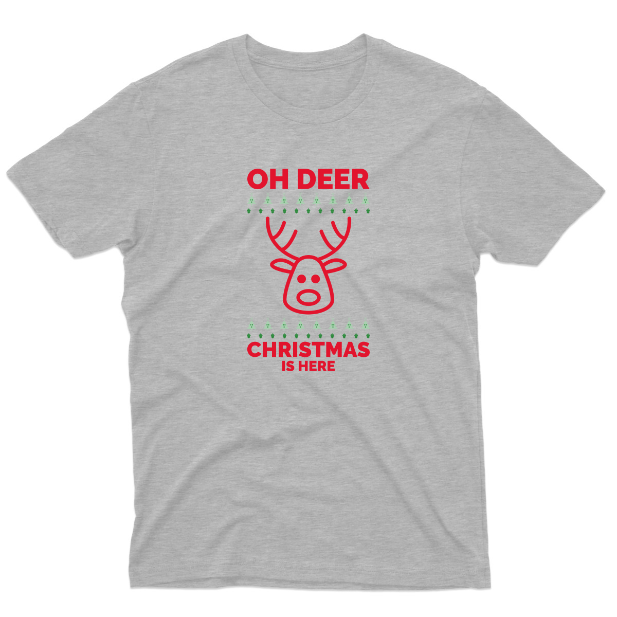 Oh Deer Christmas Is Here Men's T-shirt | Gray