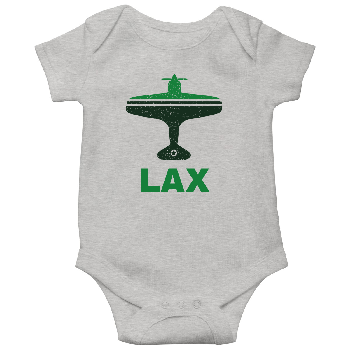 Fly Los  Angeles LAX Airport Baby Bodysuits | Gray