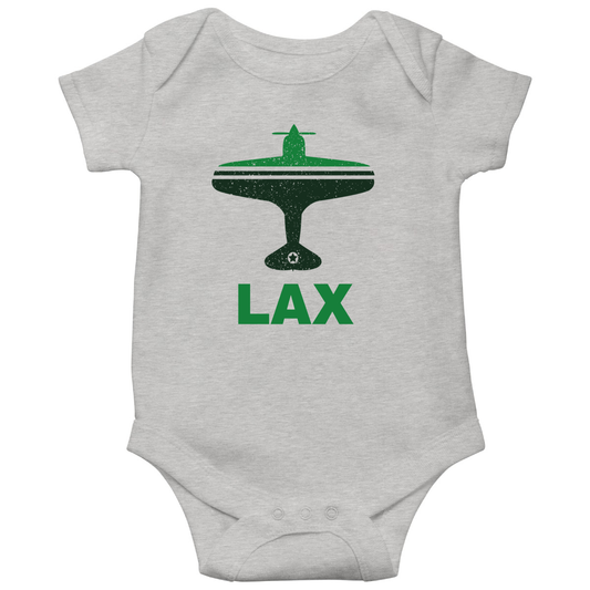 Fly Los  Angeles LAX Airport Baby Bodysuits | Gray