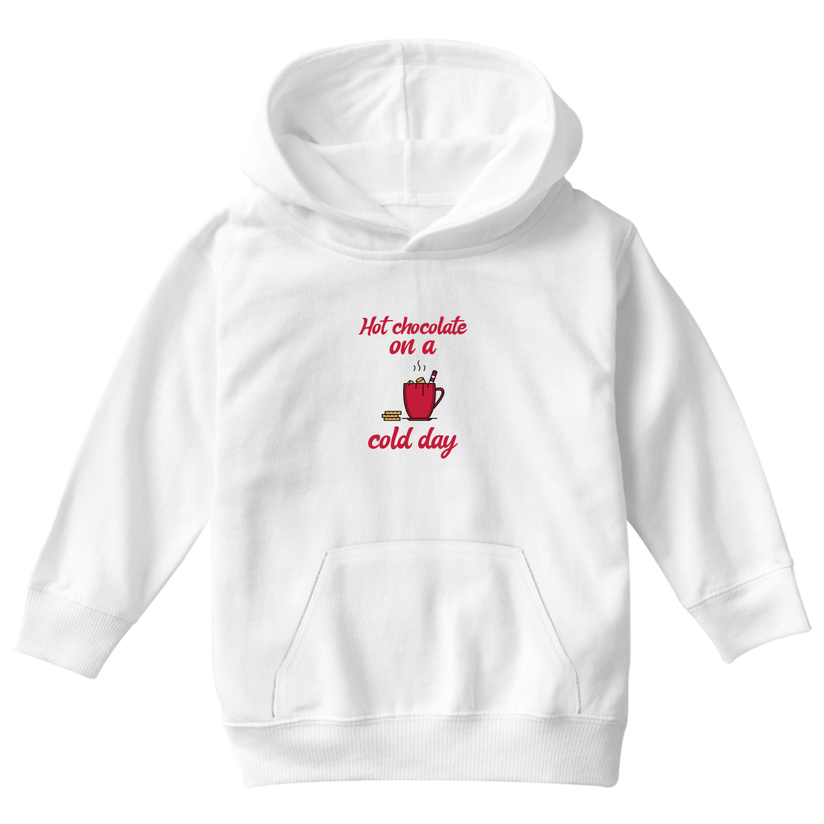 Hot Chocolate on a Cold Day Kids Hoodie | White