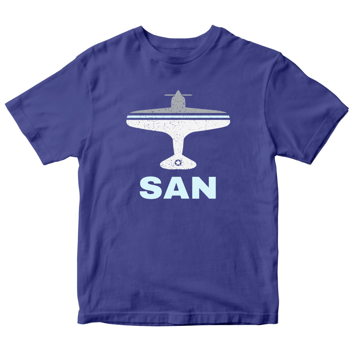 Fly San Diego SAN Airport Kids T-shirt | Blue