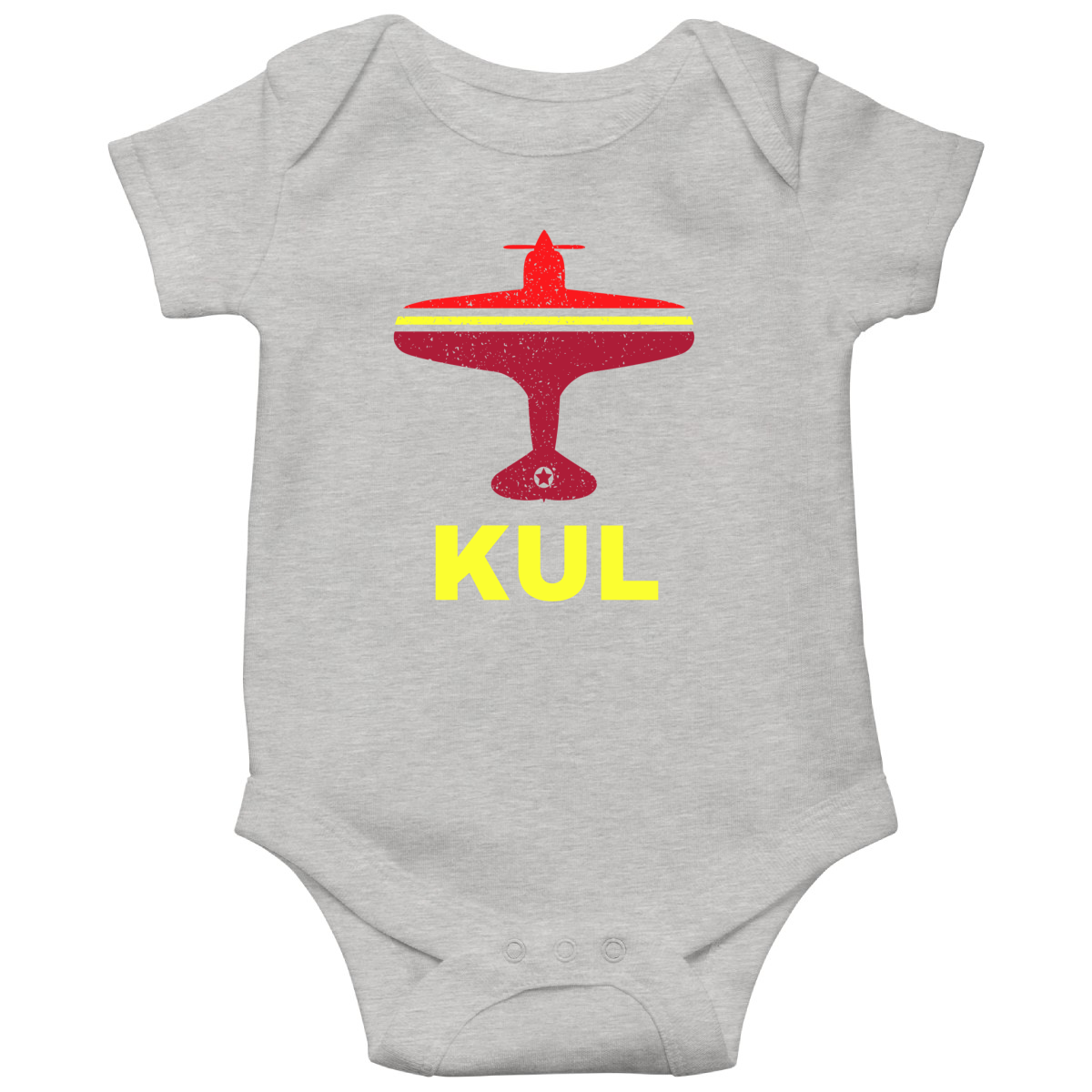 Fly Kuala Lumpur KUL Airport Baby Bodysuits | Gray