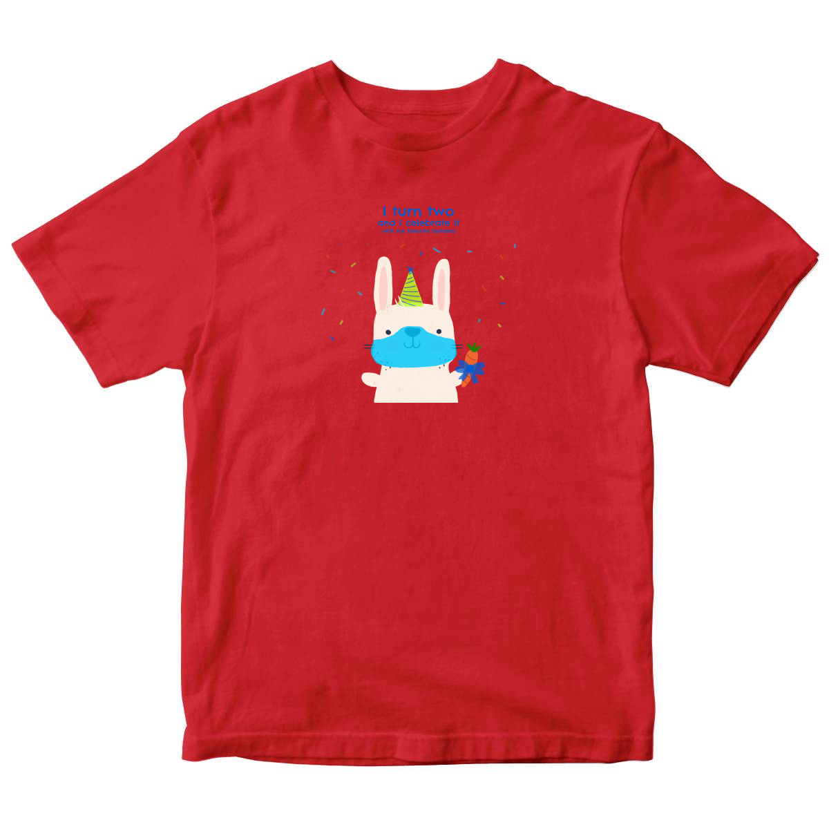 I turn two and I celebrate it with my favorite humans  Toddler T-shirt | Red