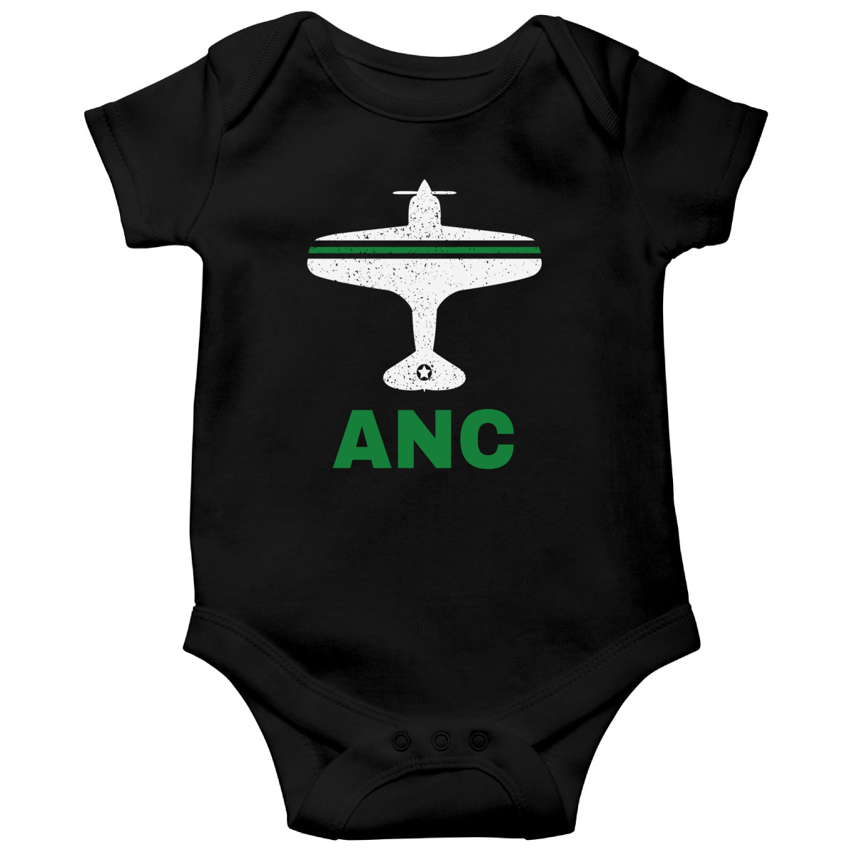 Fly Anchorage ANC Airport Baby Bodysuits | Black