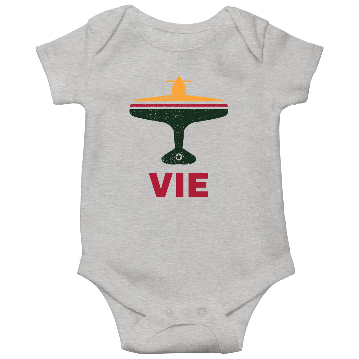 Fly Vienna VIE Airport Baby Bodysuits | Gray
