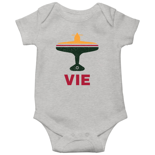 Fly Vienna VIE Airport Baby Bodysuits | Gray