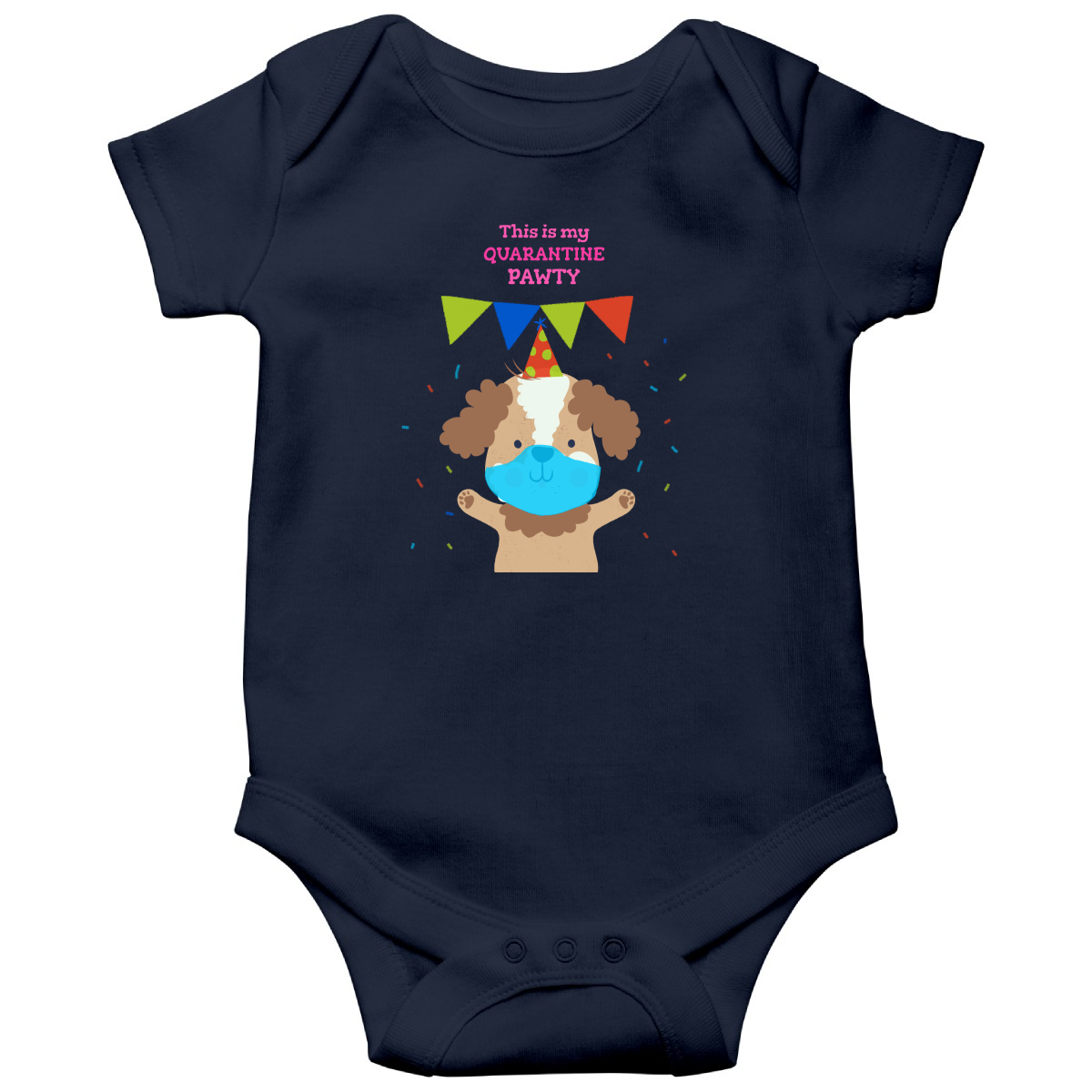 This is my quarantine pawty  Baby Bodysuits | Navy
