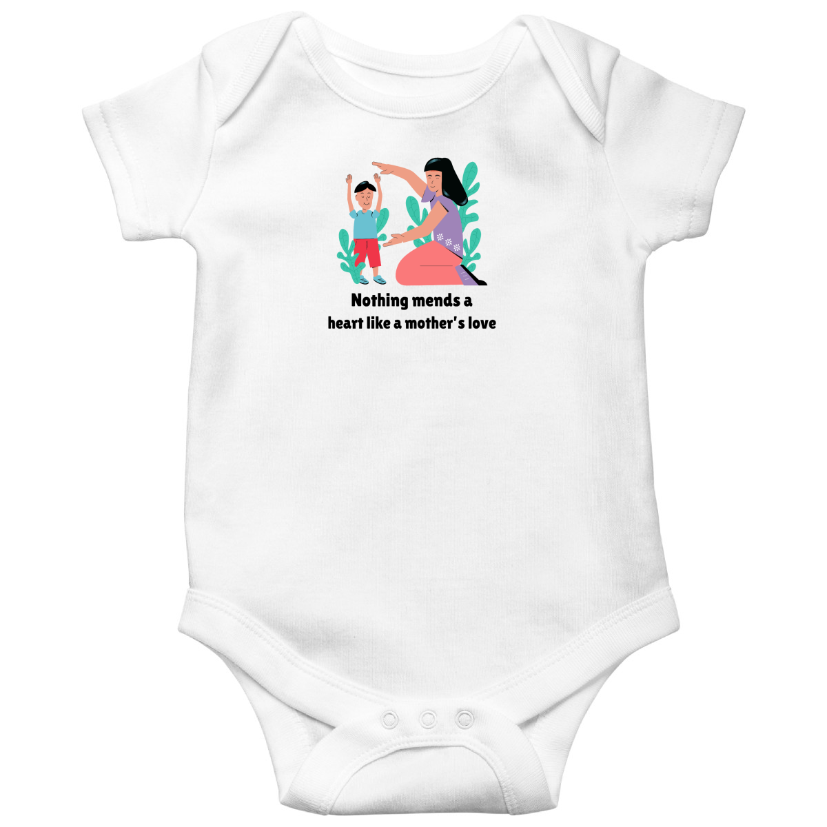 Mother Baby Bodysuits | White