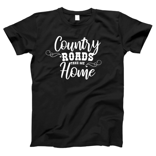 Country Roads Take Me Home Women's T-shirt | Black