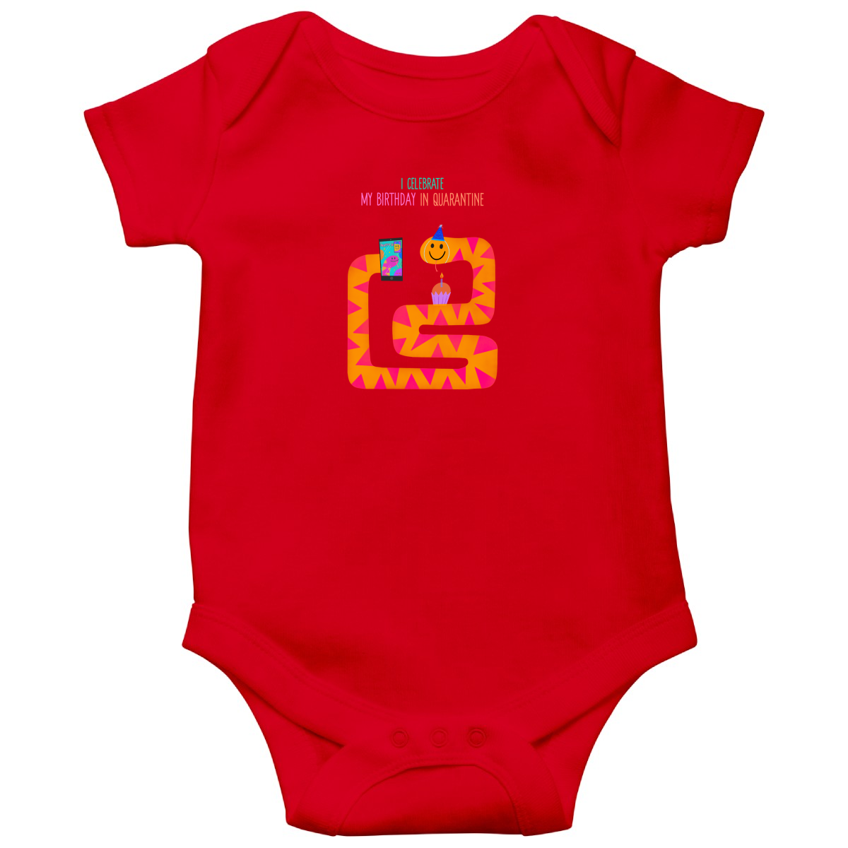 I celebrate my birthday in quarantine Baby Bodysuits | Red