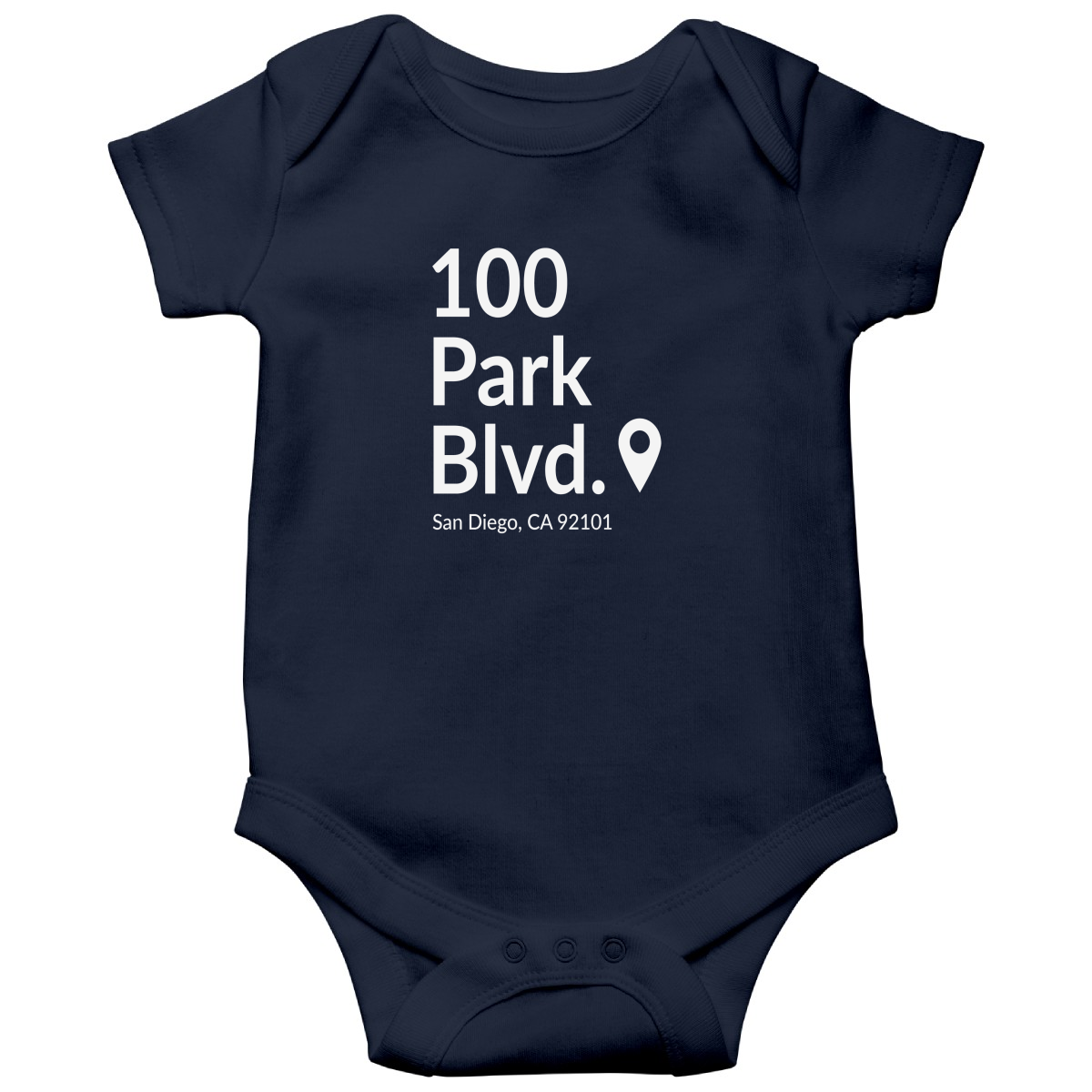 San Diego Baseball Stadium Baby Bodysuits | Navy