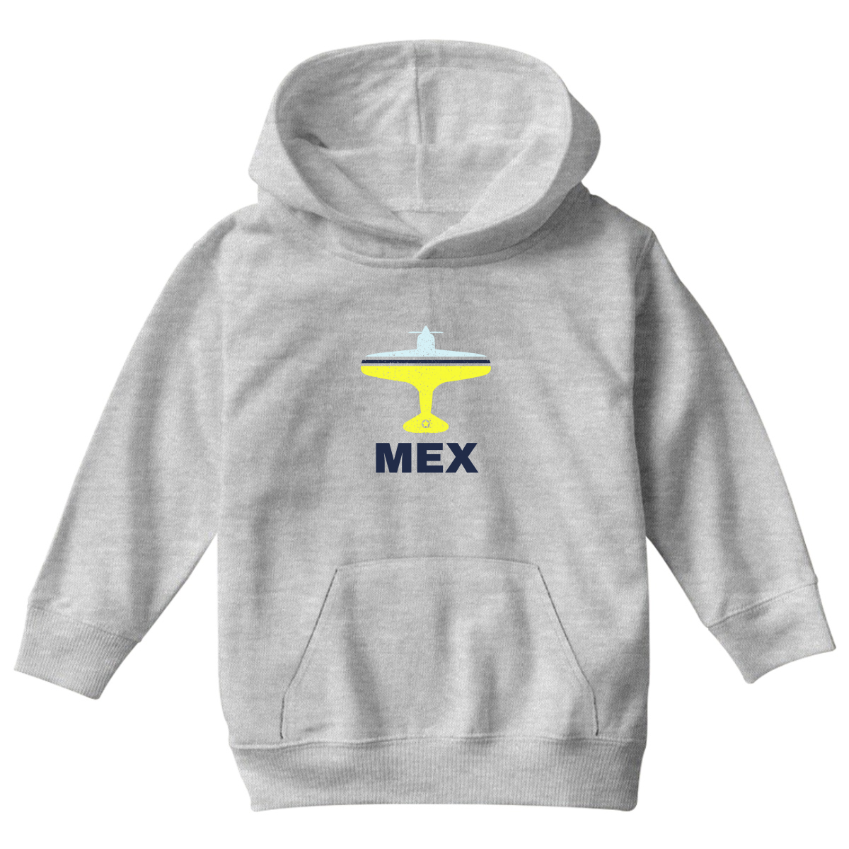 Fly Mexico City MEX Airport  Kids Hoodie | Gray