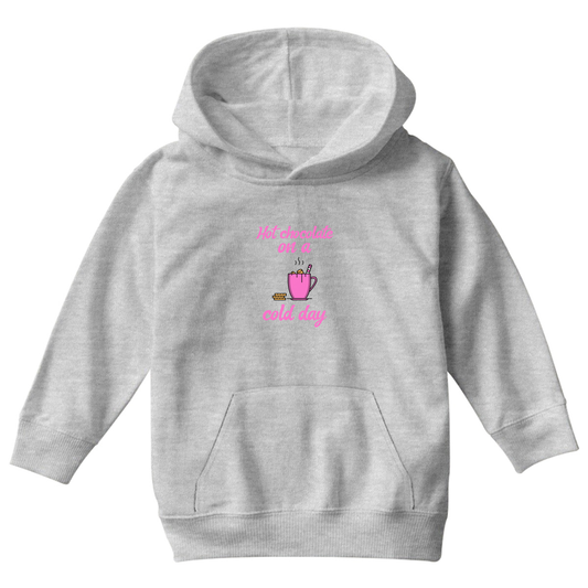 Hot Chocolate on a Cold Day Kids Hoodie | Gray
