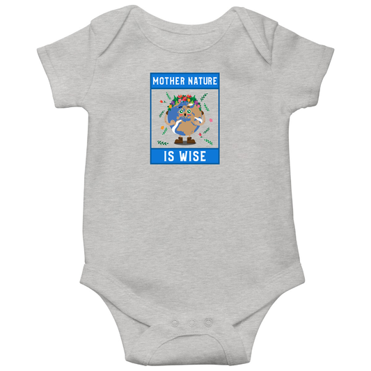 Mother Nature is Wise Baby Bodysuits | Gray