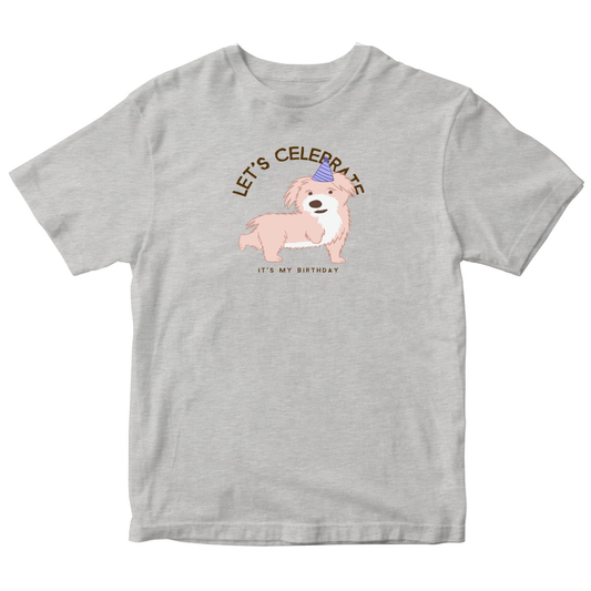 Let's Celebrate It is My Birthday Toddler T-shirt | Gray