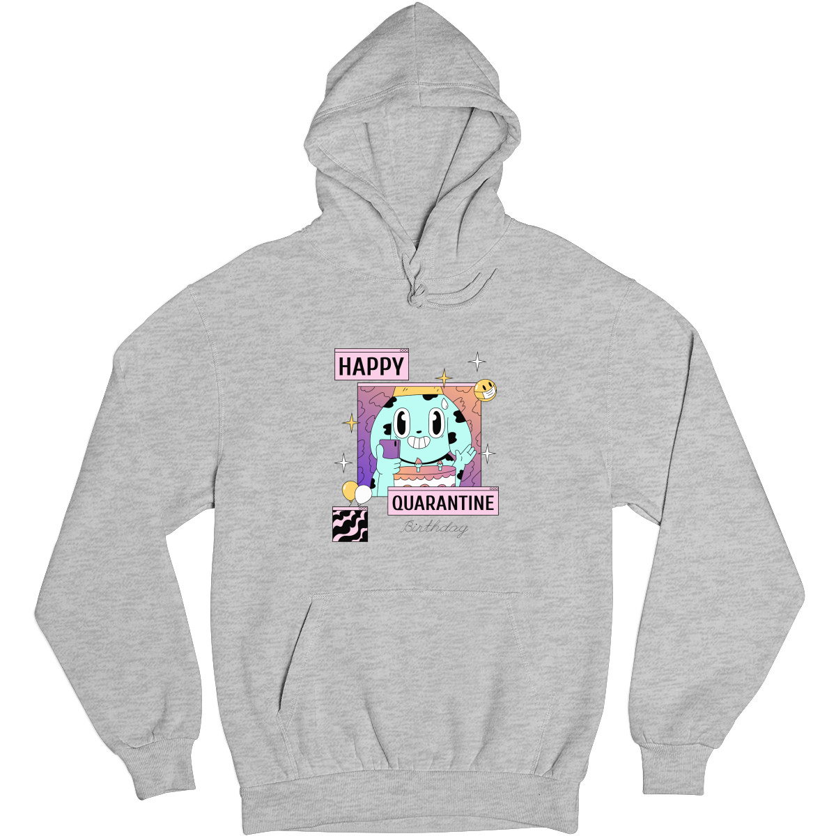 Happy Quarantine Birthday Unisex Hoodie | Gray