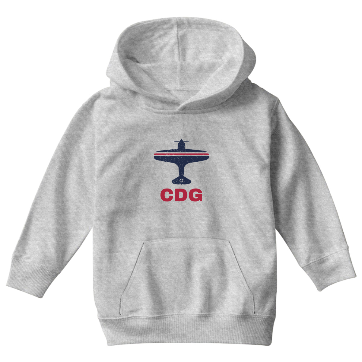 Fly Paris CDG Airport Kids Hoodie | Gray