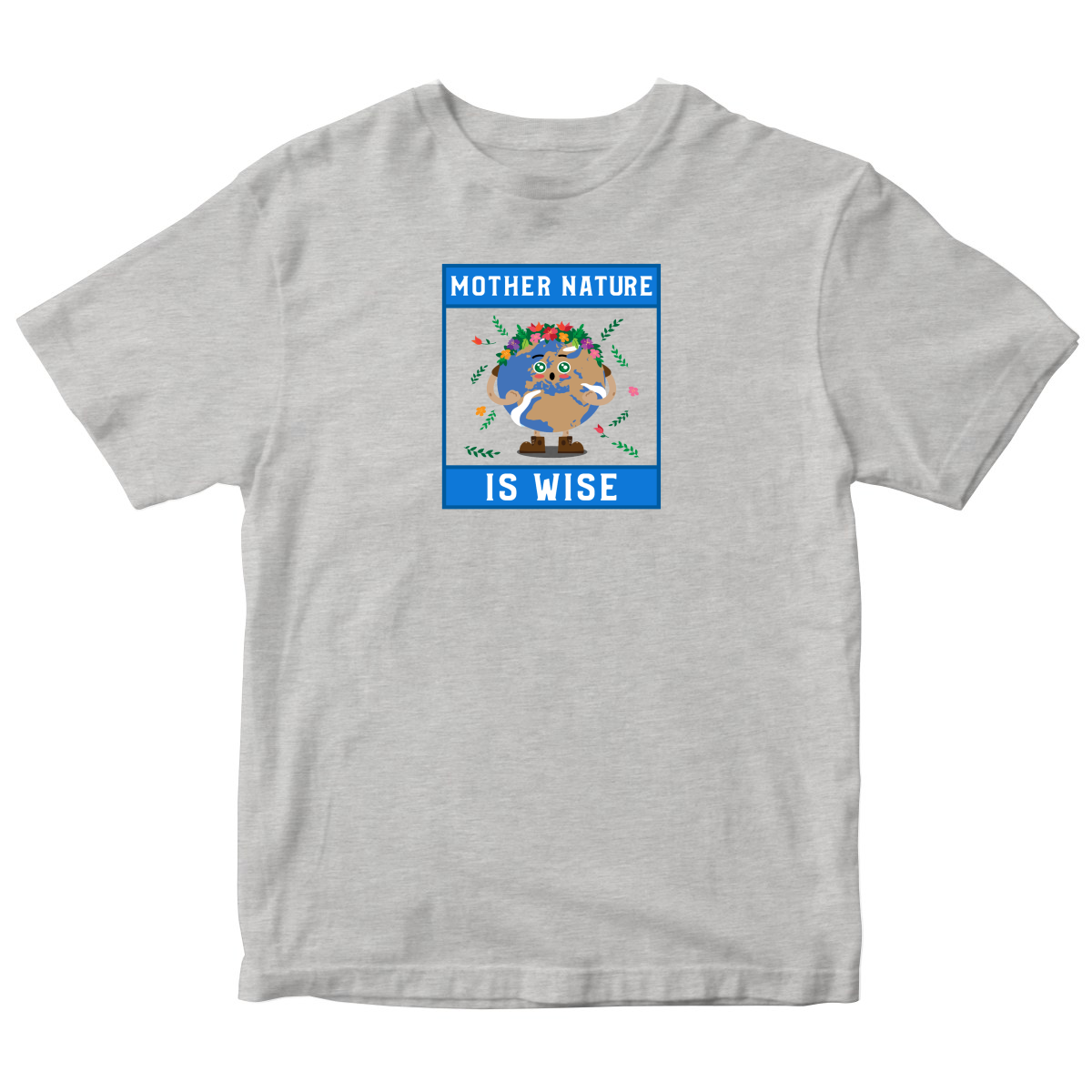 Mother Nature is Wise Kids T-shirt | Gray