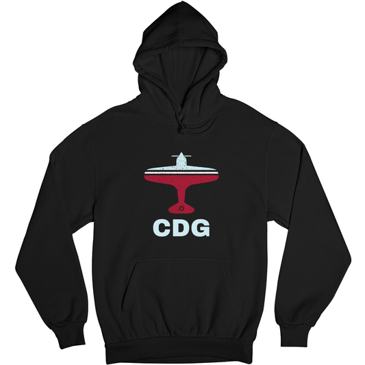 Fly Paris CDG Airport Unisex Hoodie | Black