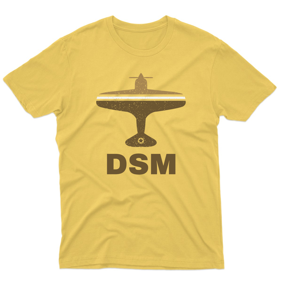 Fly Des Moines DSM Airport Men's T-shirt | Yellow