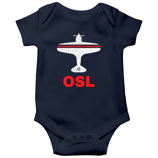 Fly Oslo OSL Airport  Baby Bodysuits | Navy