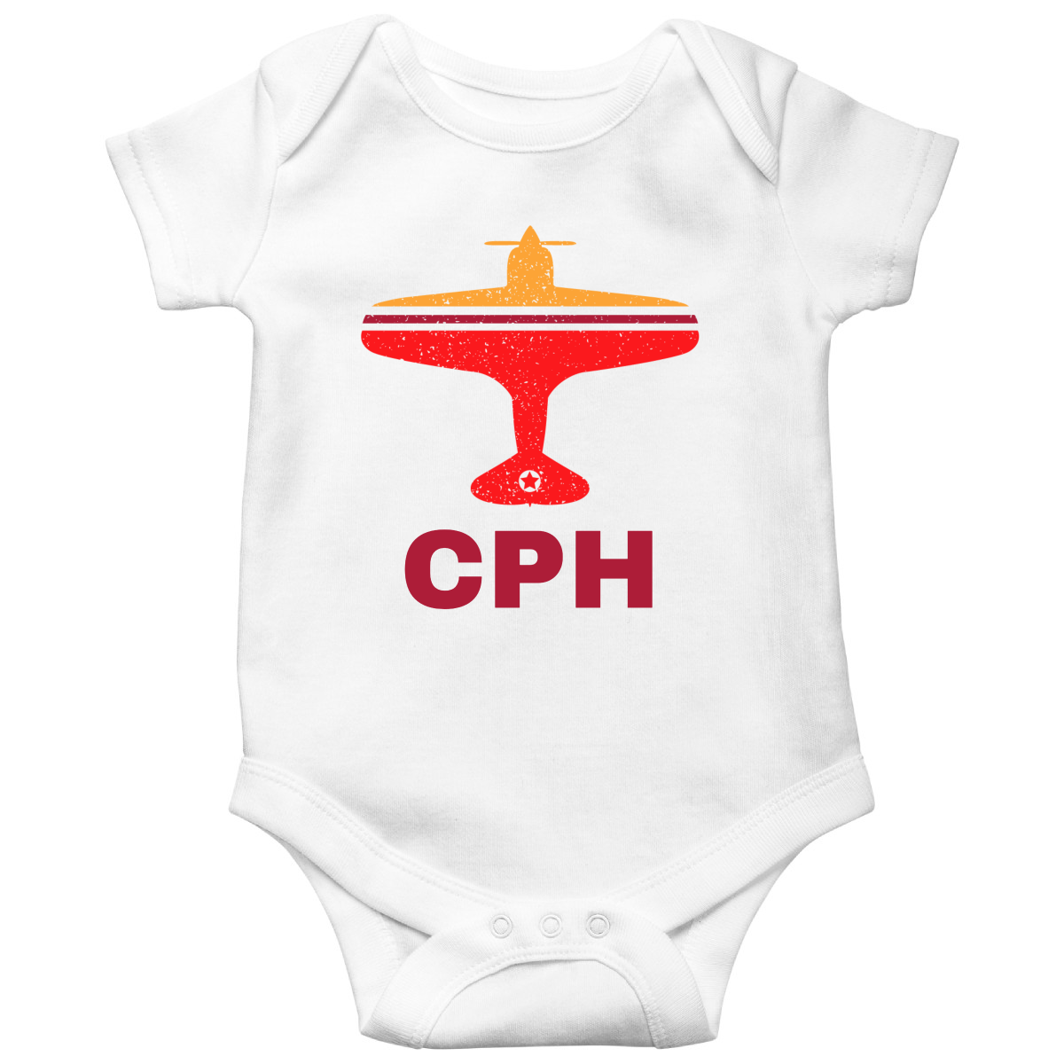 Fly Copenhagen CPH Airport Baby Bodysuits | White