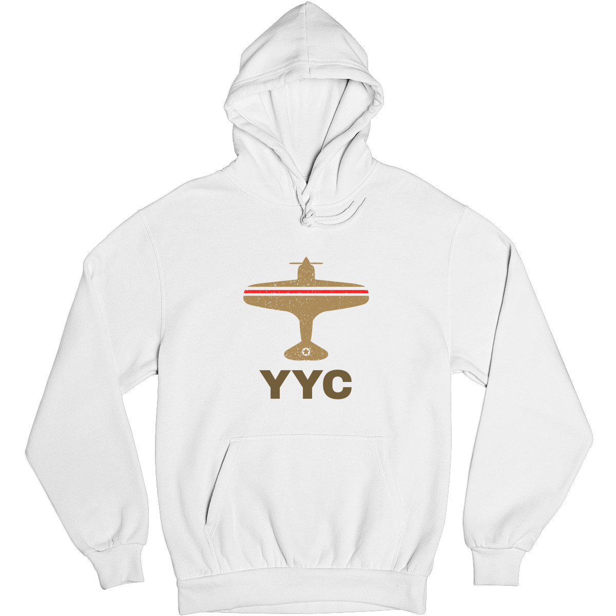 Fly Calgary YYC Airport Unisex Hoodie | White