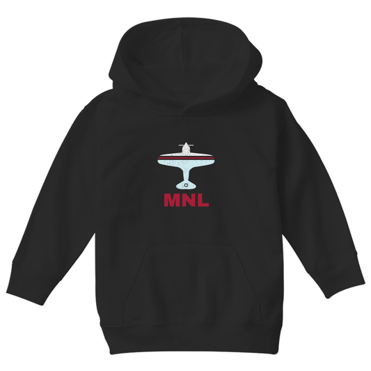 Fly Manila MNL Airport Kids Hoodie | Black